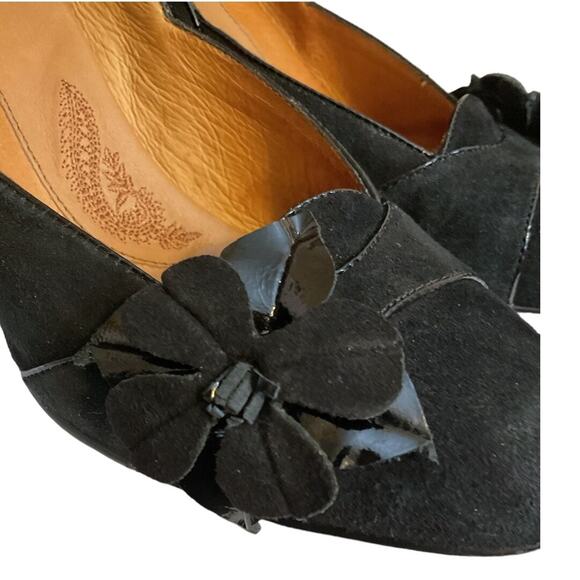 Sofft Pump Shoe SWomen's Size 9.5M Trimmed Black Suede Leather Kitten Heel - Picture 6 of 15